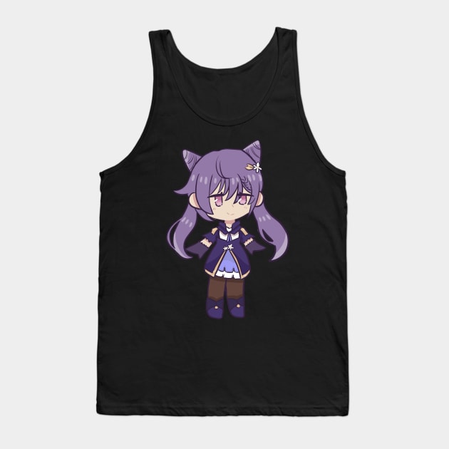 Genshin Impact Chibi Keqing Fan Art Tank Top by UwU Kitty